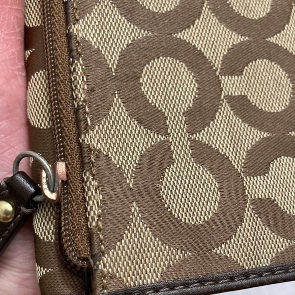 Coach checkbook khaki brown op c checkbook wallet - Picture 5 of 16